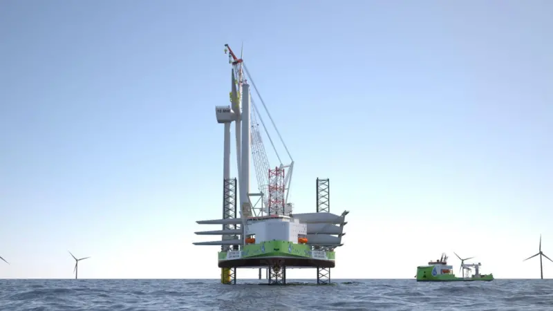 Ulstein’s J102 WTIV can operate 75% of the time in zero-emission mode Photo: Ulstein