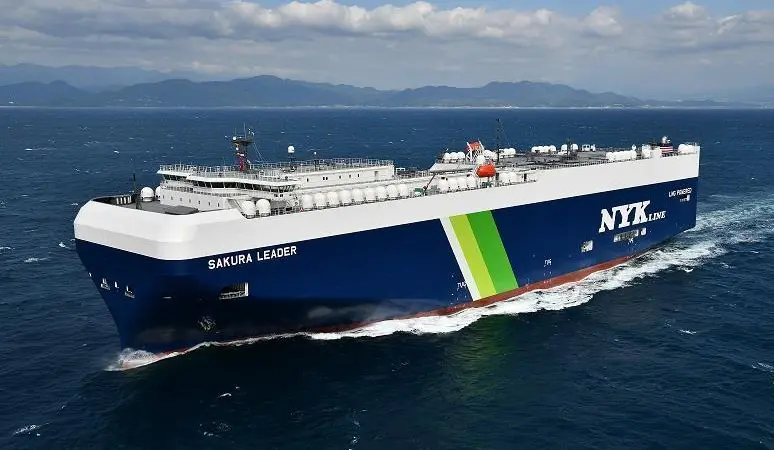 ClassNK has issued its first DSS notation to Japan's first dual-fuel PCTC, the Sakura Leader Photo: NYK Line