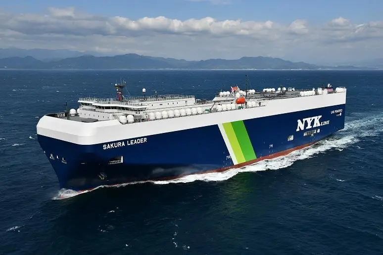 ClassNK has issued its first DSS notation to Japan's first dual-fuel PCTC, the Sakura Leader Photo: NYK Line