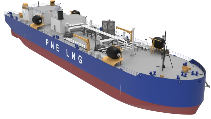 LNG Bunkering Barge currently under construction at Fincantieri Bay Shipbuilding (credit: MacGregor)
