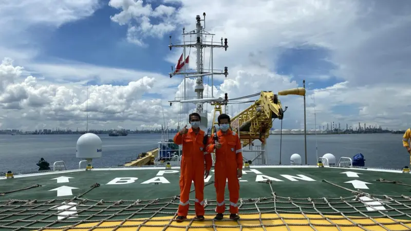 ‘POSH Bawean’ was one of two designated holding facilities for seafarers transiting in Singapore and supported more than 1,000 crew changes during her deployment Photo: POSH