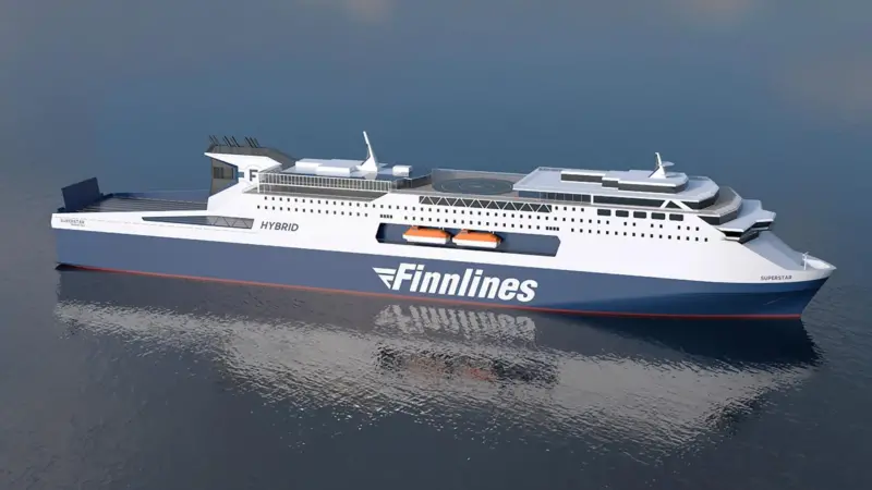 The new ‘Superstar’ Finnlines ferries will feature Wärtsilä engines and hybrid systems. (copyright: Finnlines Plc)