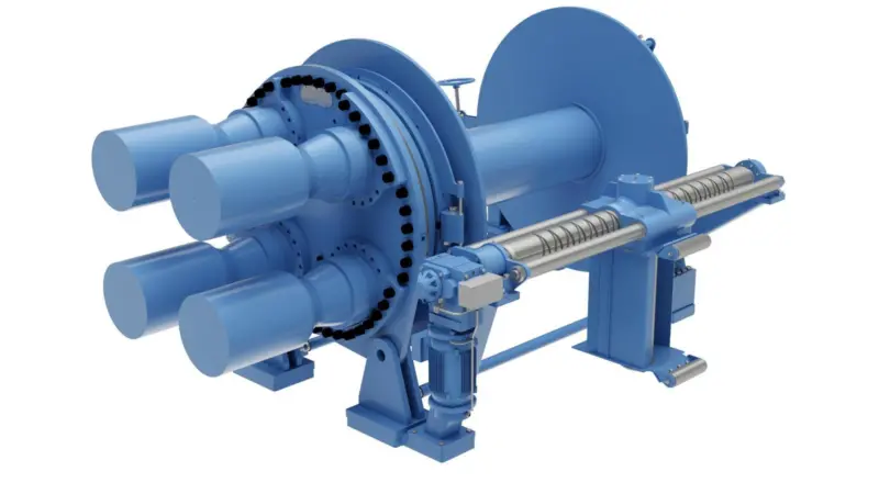 A large Kongsberg winch package will be fitted to Astrid Fiskeri’s new pelagic trawler/purse seiner Photo: Kongsberg Maritime