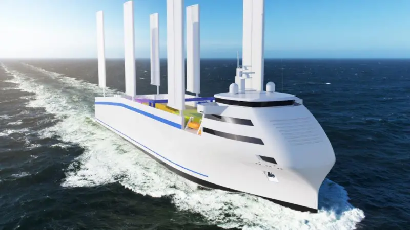 Canopée, the Ariane 6 rocket transporter will have narrow, fully rotating and reefable soft sails