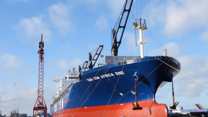 CMA CGM ‘Africa One’ in refit Photo: Damen