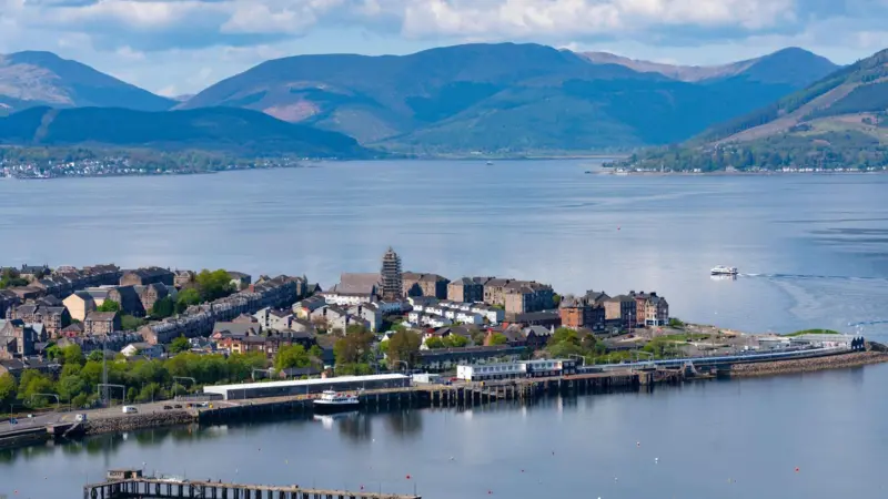 Aerial view of Gourock Ferry Terminal Photo: CMAL