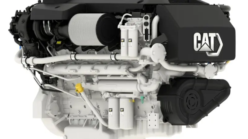 The Cat C32B Triple Turbo engine will be available to order in late 2021.