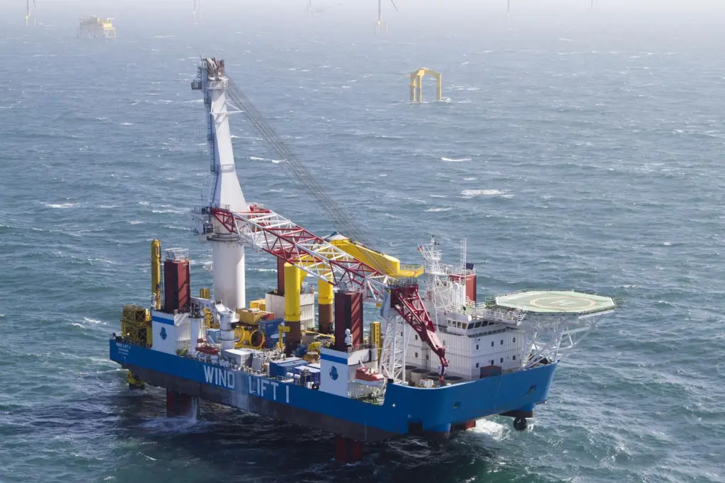 SAL Renewables is being established with Wind Lift I (pictured), a DP jack-up crane vessel, as well as access to SAL Heavy Lift's DP2 heavy lift ship Blue Giant