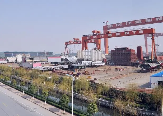 A Suezmax tanker under construction for Avin International Ltd. at New Times Shipbuilding Co., Ltd (pictured) in China is expected to be the world's first ammonia-fuel ready vessel.