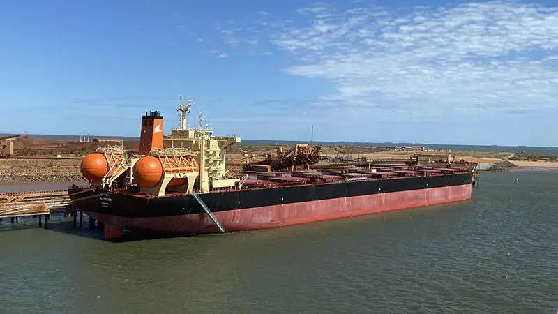 HL Green at Port Hedland, to take on her first cargo. (credit: Pilbara Ports Authority).