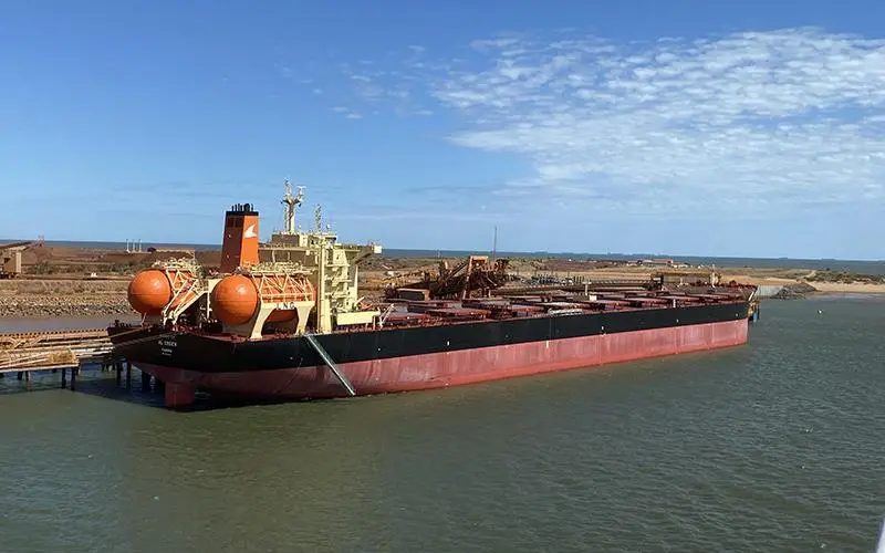 HL Green at Port Hedland, to take on her first cargo. (credit: Pilbara Ports Authority).