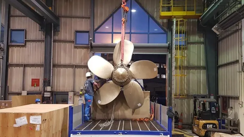 The 3D printed propeller will be mounted on a Tripartite-class minehunter Photo: BV
