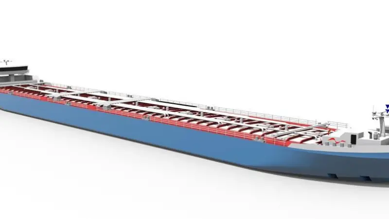 The new tanker designed for operation on the Rhine. (credit: Technolog)