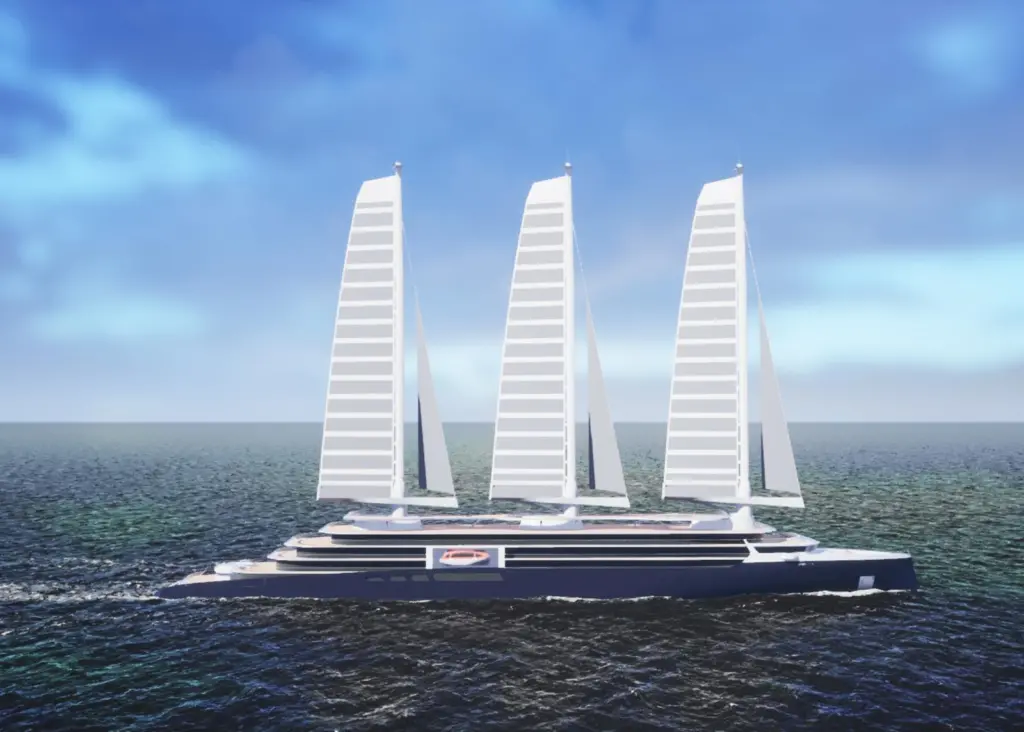 The Solid Sail solution in the Silenseas design proposal. (credit: Chantiers de l’Atlantique).