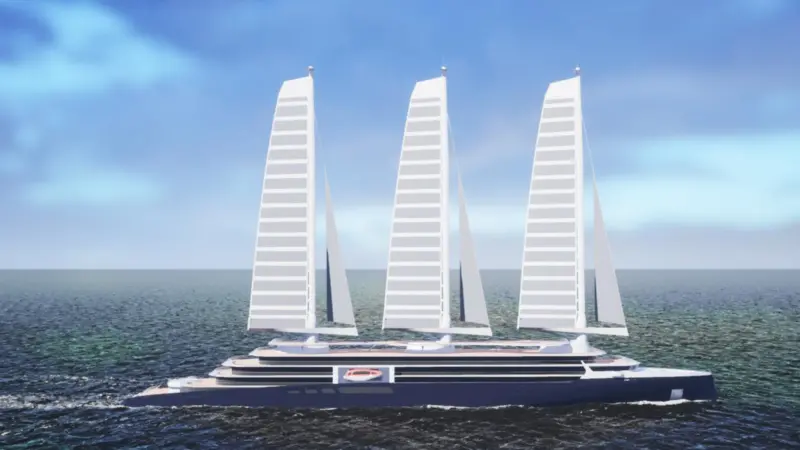 The Solid Sail solution in the Silenseas design proposal. (credit: Chantiers de l’Atlantique).