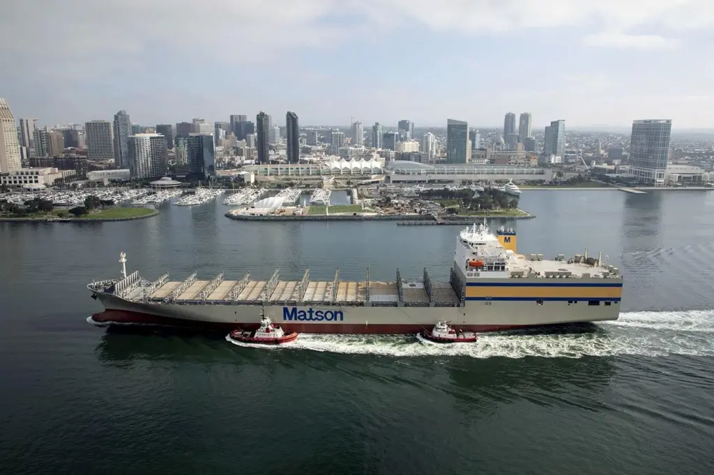 Con-ro Matsonia, built by General Dynamics NASSCO in San Diego, and one of the few Jones Act mercantile completions in 2020.(credit: NASSCO).