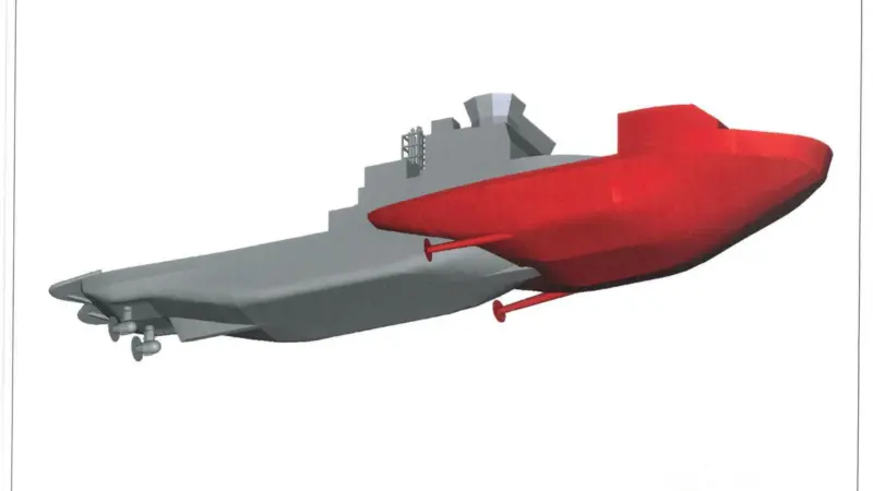 Slipping into the icebreaking bow. Image: ILS