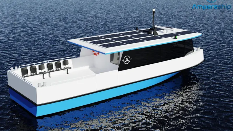 The Ampereship ferry uses a new electric thruster developed by Poseidon and Torqeedo: Ampereship