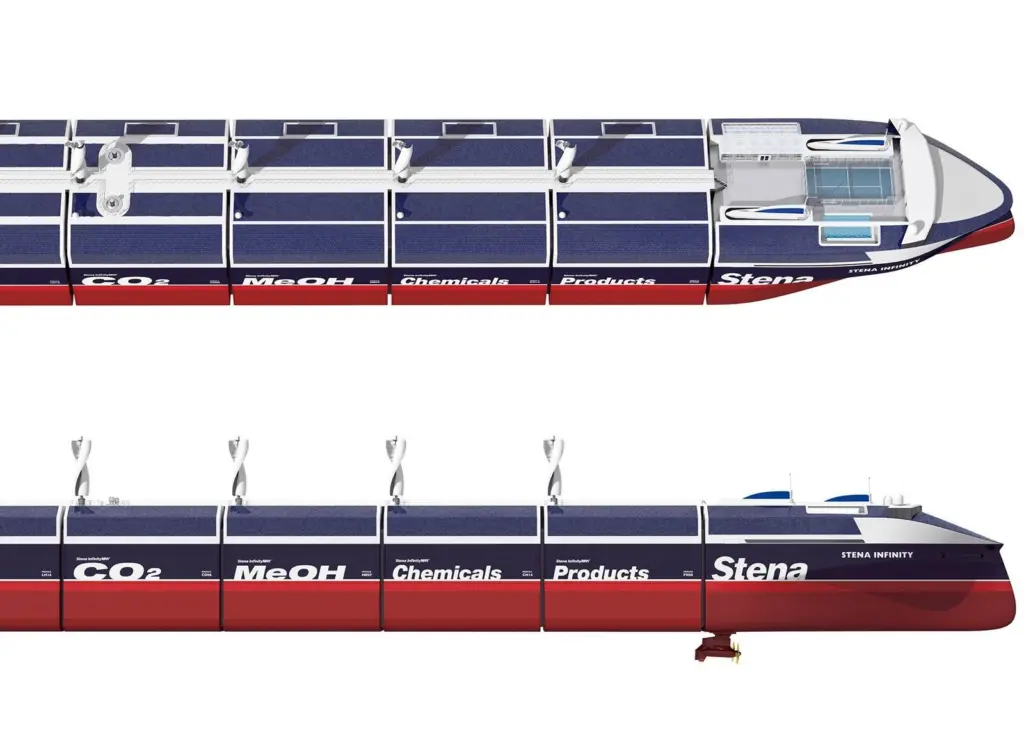 The concept design includes the creation of standardised and modular cargo units that will be able to carry dry bulk, liquid bulk or liquified gas products. (credit: Stena Bulk)