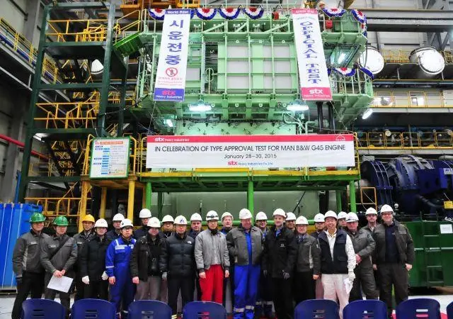 The first C9.5 version of the MAN B&W G45ME-C engine platform passed its type approval test in 2015. (credit: MAN Energy Solutions)