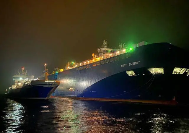 UECC's Auto Energy and LNG bunker vessel Coralius in December 2020 (Photo: UECC)