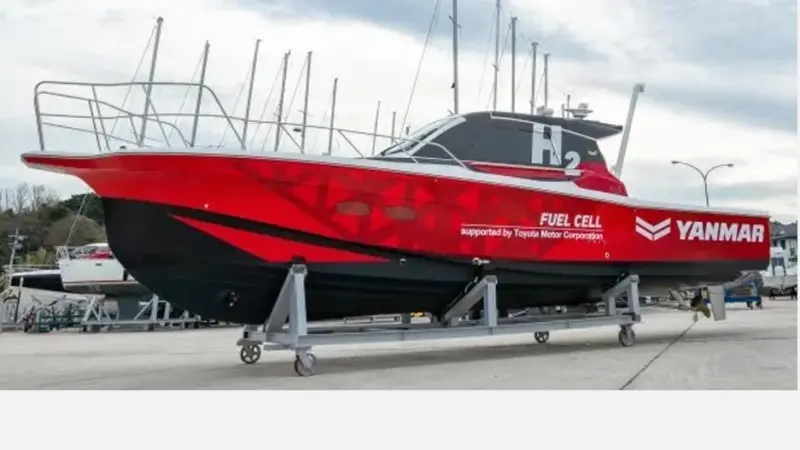 Yanmar has tested a new hydrogen fuel cell system on board its EX38A FC Photo: Yanmar