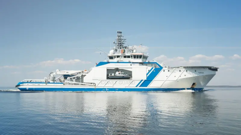 The Finnish Border Guard’s patrol vessel Turva is powered by Wärtsilä dual-fuel engines capable of running on Bio LNG fuel. (© Finnish Border Guard)