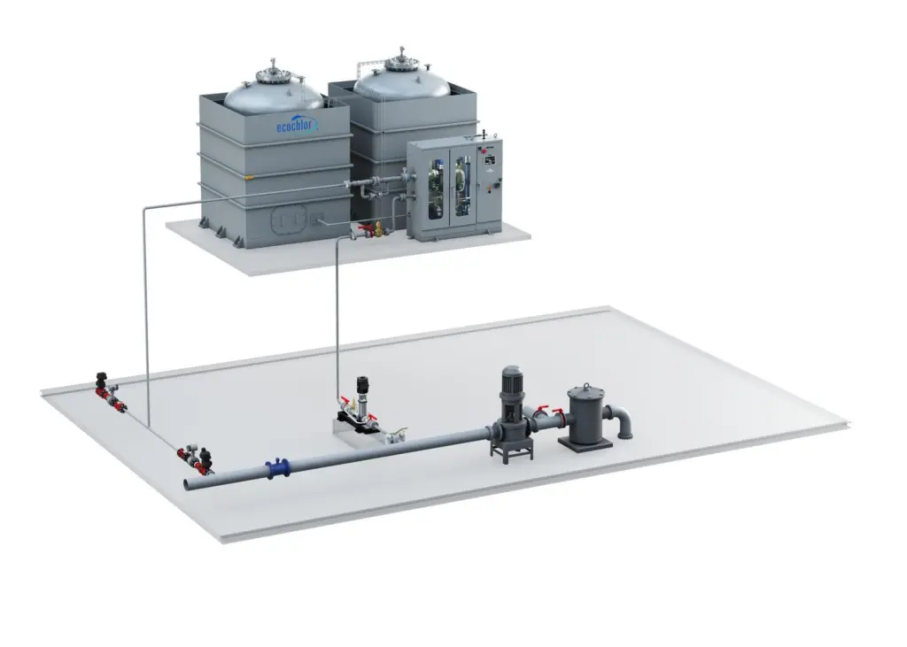 A rendering of an EcoOne installation on a bulk carrier (credit: Ecochlor)