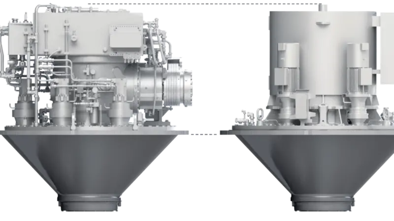 The installation height of the LE-Drive, including the electric motor installed on top of it, is comparable to that of a Z-Drive. (credit: Schottel)