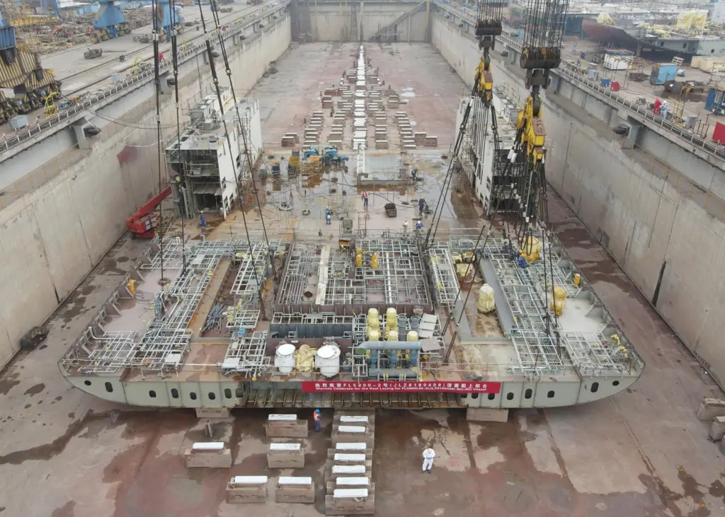 The keel-laying of the ‘MS Finneco II’ Photo: Finnlines