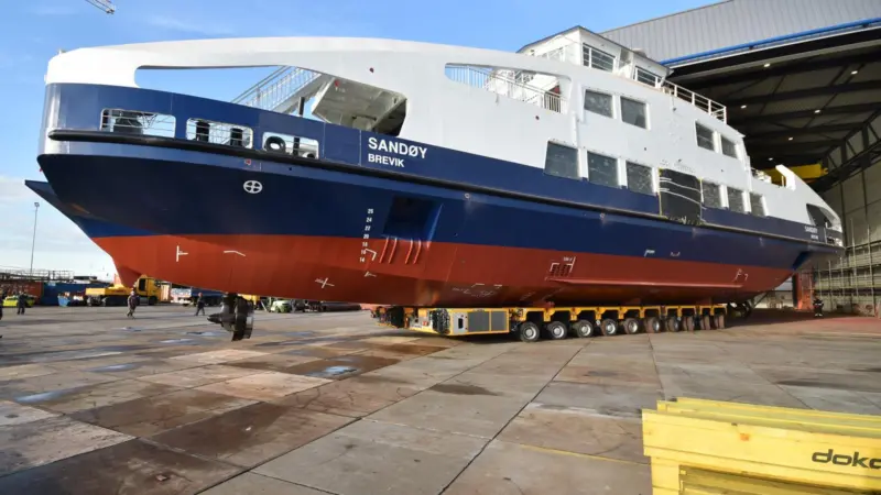 The new fully electric ‘Sandøy’ is equipped with Schottel RudderPropellers Photo: Schottel