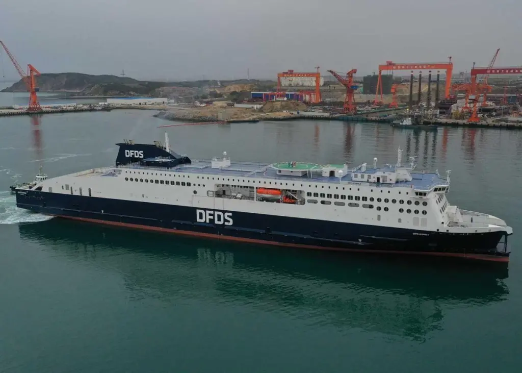 Cote d’Opale, the Chinese-built E-Flexer for DFDS charter. (credit: Stena RoRo).