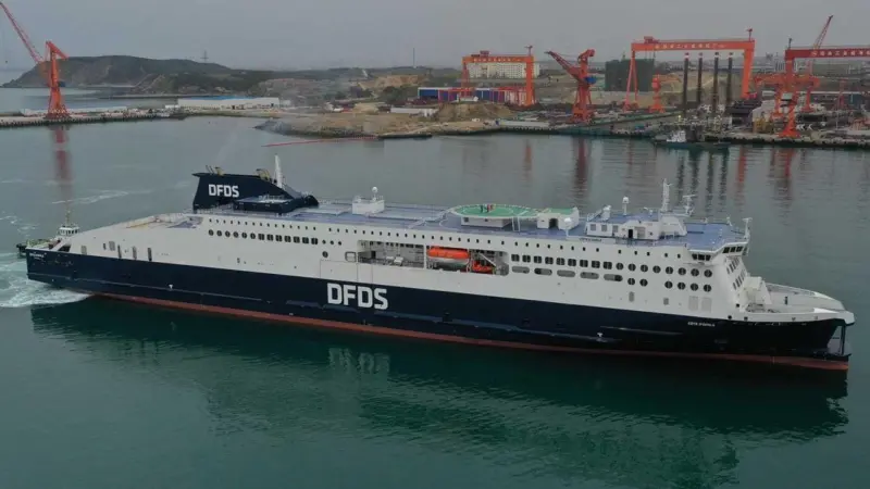 Cote d’Opale, the Chinese-built E-Flexer for DFDS charter. (credit: Stena RoRo).