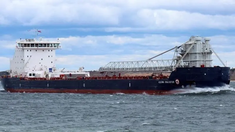 Algoma Innovator, a Croatian-built example of an Equinox self-unloading Laker. (credit: Algoma).