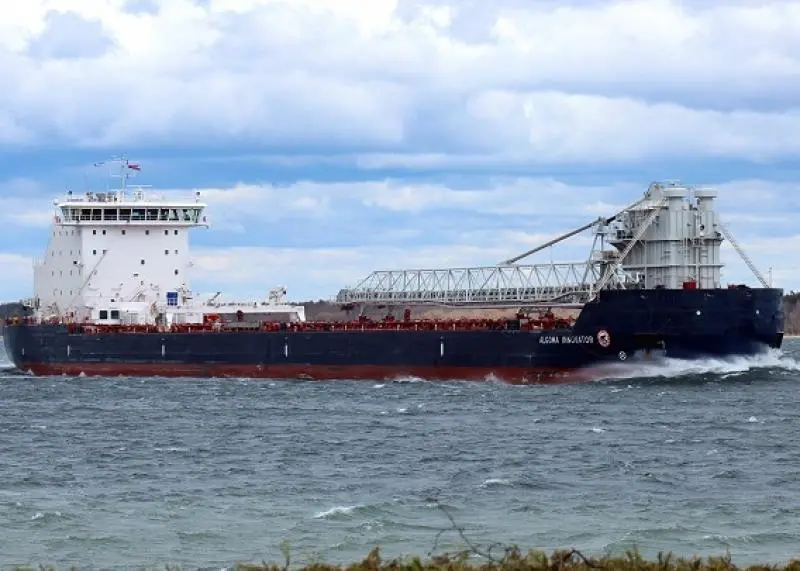 Algoma Innovator, a Croatian-built example of an Equinox self-unloading Laker. (credit: Algoma).
