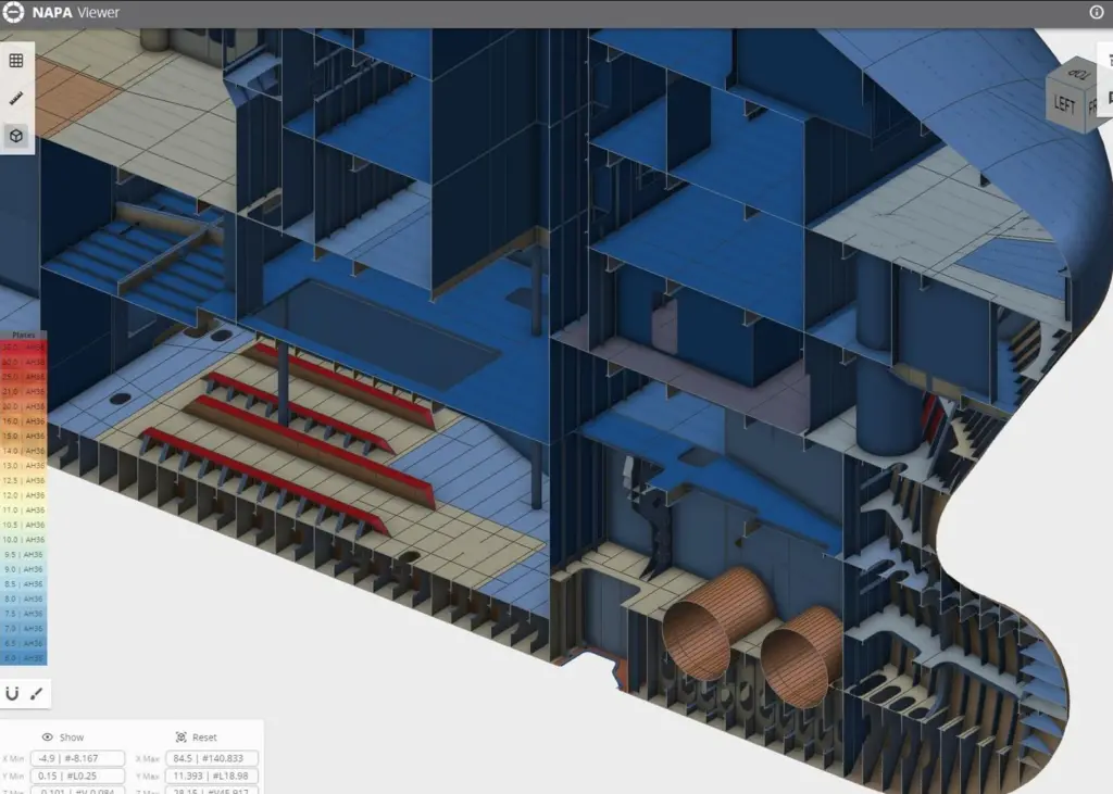 NAPA Viewer allows all stakeholders to view the latest 3D model during the ship design process Photo: NAPA