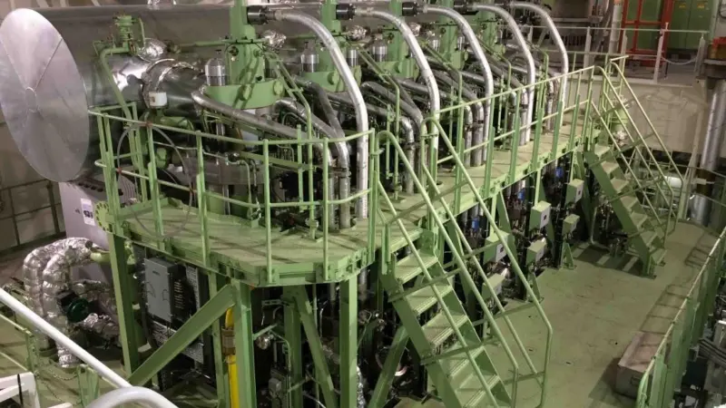 Six- and seven-cylinder 80mm-bore versions of MAN Energy solutions’ dual-fuel ME-GI engine could power future VLOCs (image: MAN Energy Solutions)