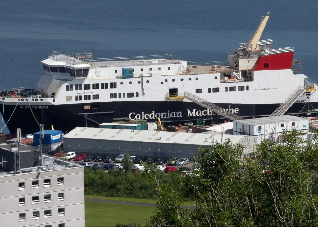 A picture of MV Glen Maddox in June 2021, illustrating the completion of the structure around the stern and inside the hull. (copyright Mark Gibson)