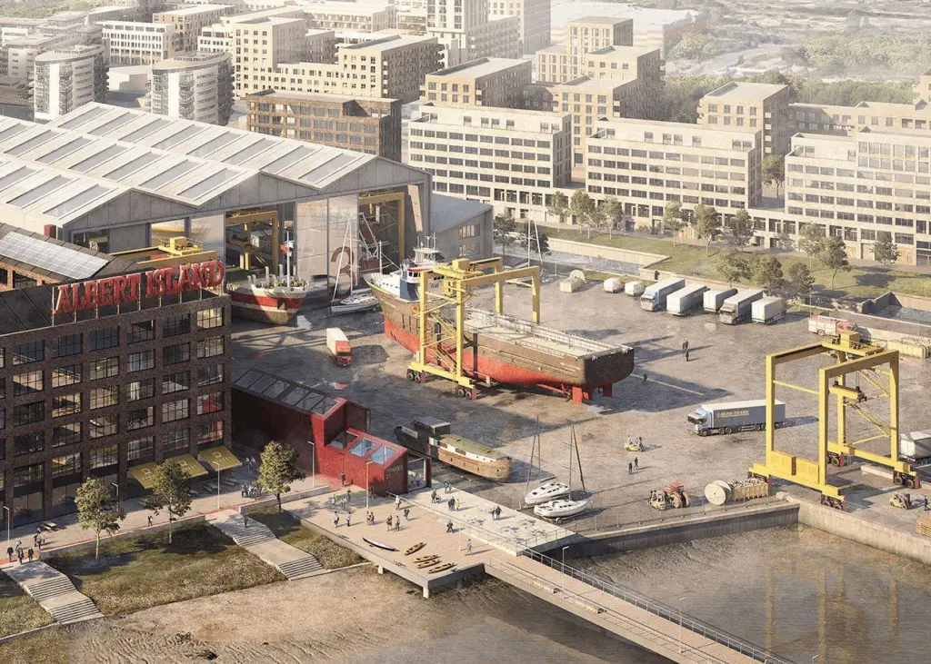 Bold scheme for a new yard as part of a regeneration programme in London. (credit: PLA).