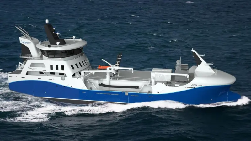 A 2,200cbm wellboat for Intership AS is understood to be the first such vessel to feature a 2-speed gear. (copyright: NSK Ship Design)