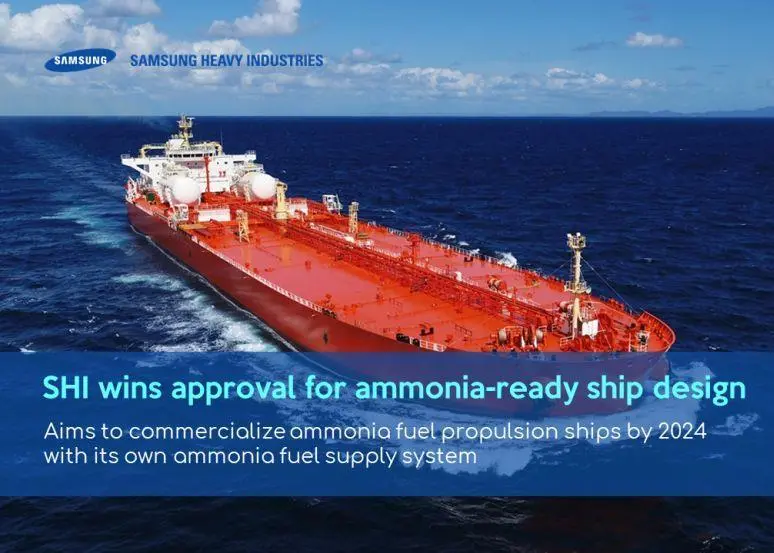 SHI's collaboration with Wärtsilä was agreed in July, before its ammonia-fuelled VLCC design (pictured) was awarded an AiP by DNV