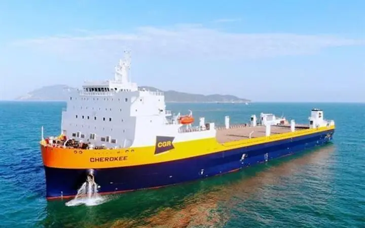 Built for heavy-duty work: new train ferry Cherokee for US/Mexico service.