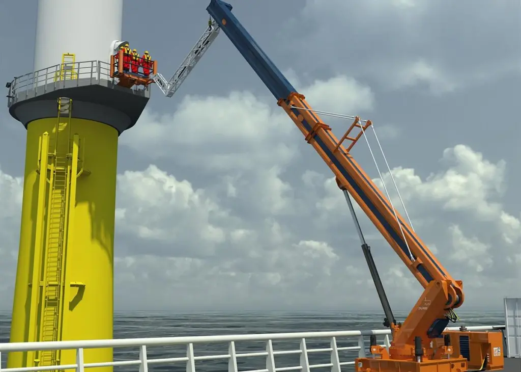 The system is a multifunctional hydraulic aerial lift for transporting both people and materials in a safe, quick, and efficient way.