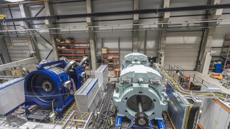 PM machine assembly in Yaskawa Environmental Energy/The Switch’s Large Drive Test Centre in Lappeenranta, one of the world’s biggest for testing large electric drive systems for marine applications and renewable energy generally