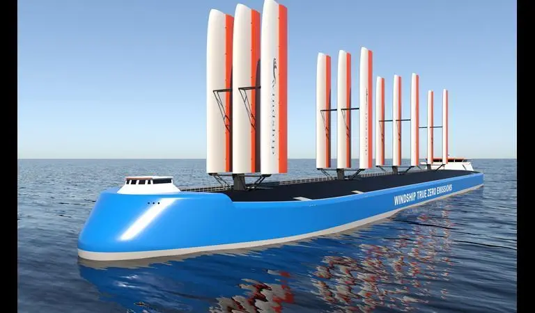 Windship Technology's Zero Emission concept combines a triple-wing aerofoil with a patented exothermic carbon capture approach