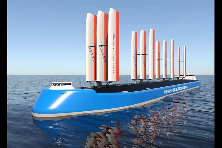 Windship Technology's Zero Emission concept combines a triple-wing aerofoil with a patented exothermic carbon capture approach