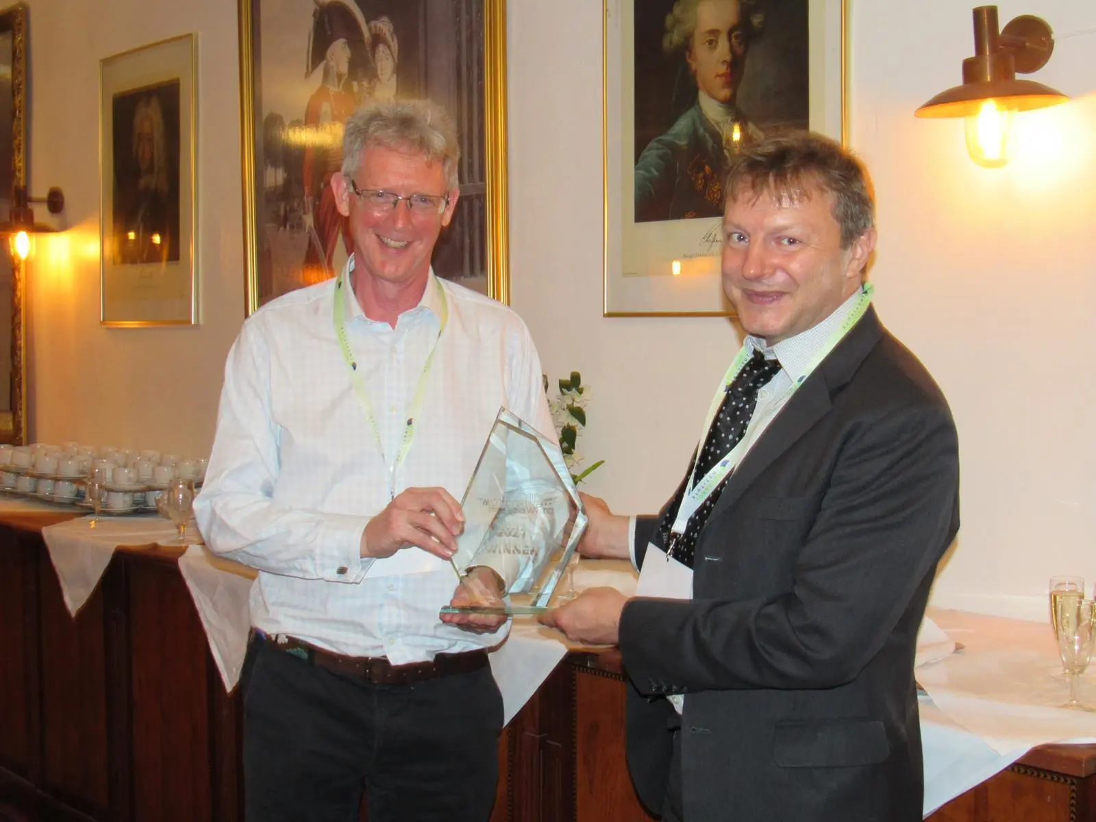 Graham Harvey of Windship Technology accepting the Motorship Award last night in Copenhagen