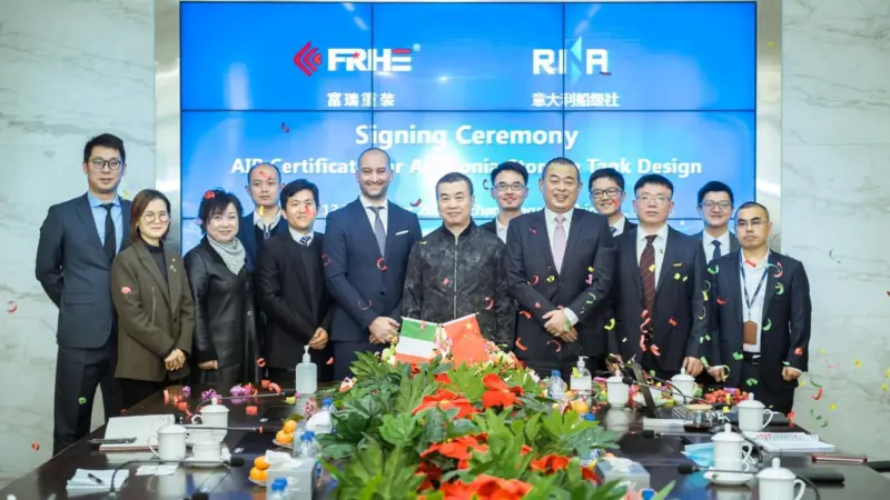 RINA awarded an AiP to Zhangjiagang Furui Heavy Industry (FHRE) for an ammonia containment system on 13 December.