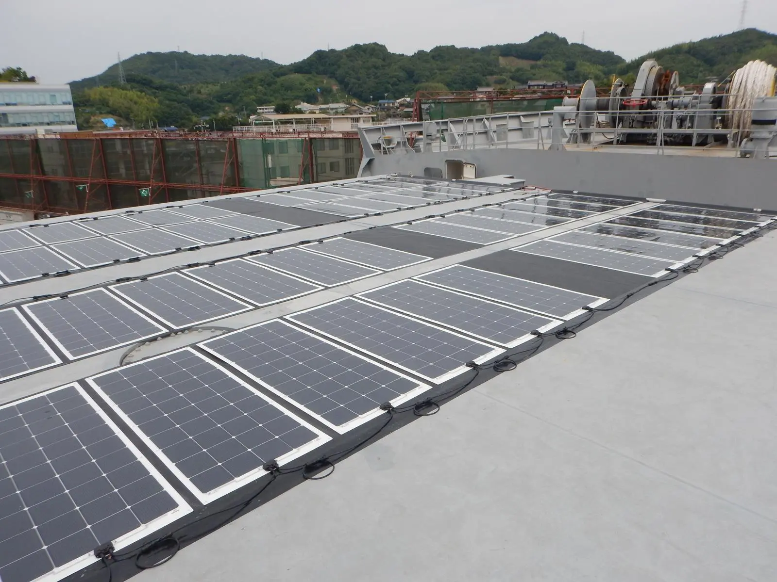 The PV panels installed on board the M/V Paolo Topic.