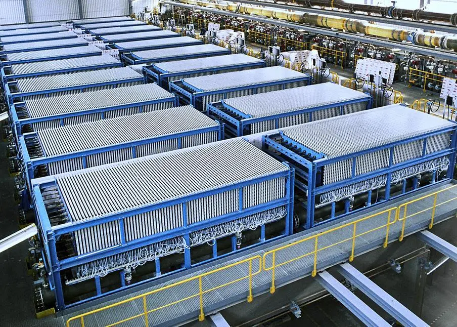 The analysis highlighted the need for more electrolysis plants, such as Air Products' installation for thyssenkrupp (pictured), to create hydrogen as feedstock for Power-to-X fuels